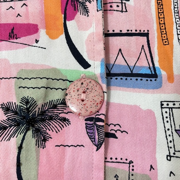 New Direction Colourful Pink Jacket Button up with collar size Medium - Picture 6 of 10